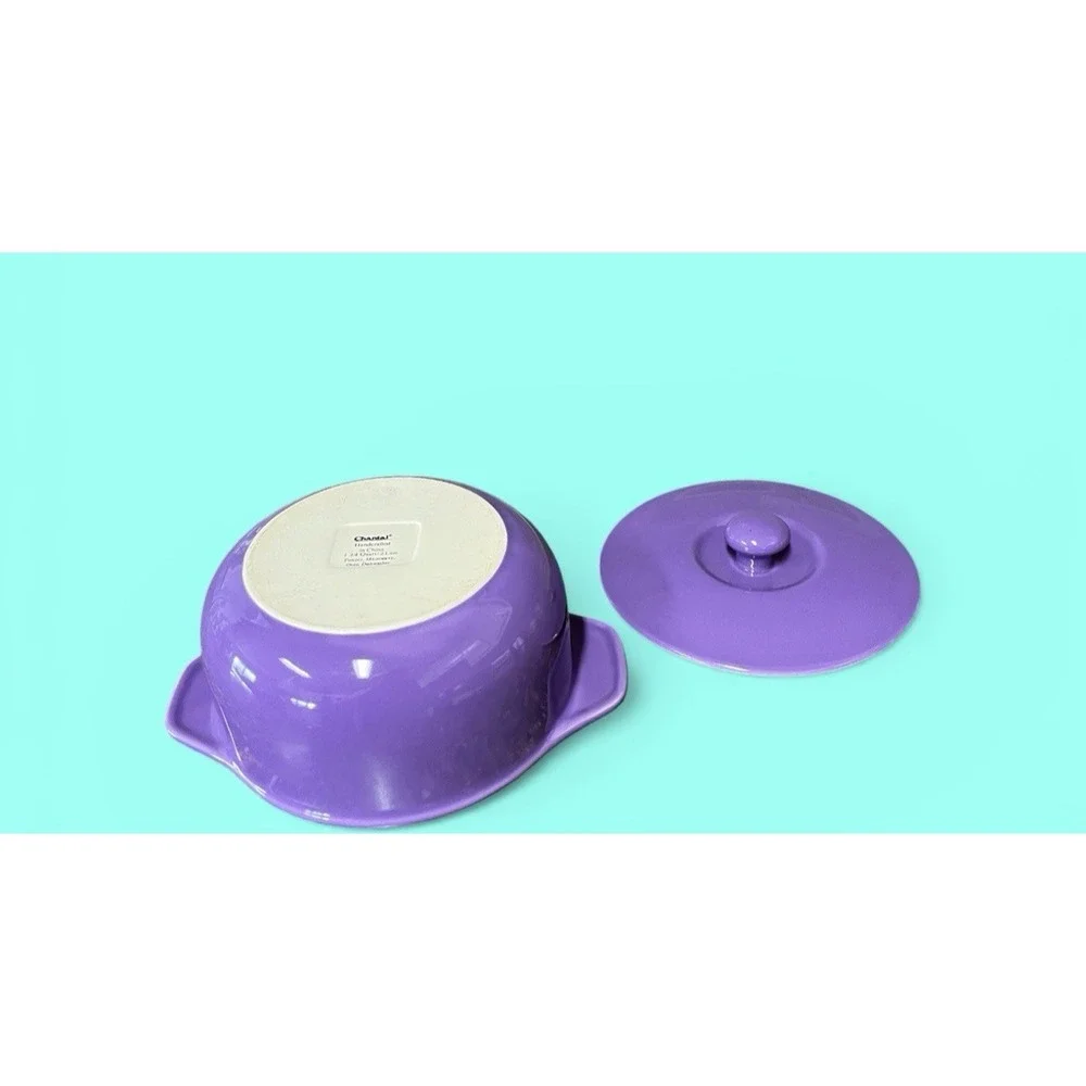 Chantal Purple‎ Lavender Covered Casserole Dish Bowl 1 3/4 Quart Kitchen Spring